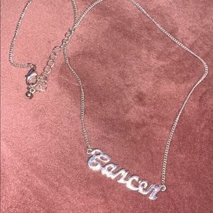 Cancer zodiac necklace in sliver